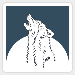 Pra Loup Howling Wolf Sticker